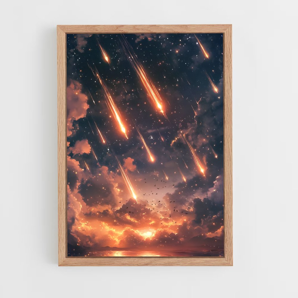 Poster superbe chute de météorites – affiche Univers (vue 4)